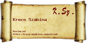 Krecs Szabina névjegykártya