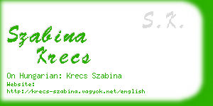 szabina krecs business card